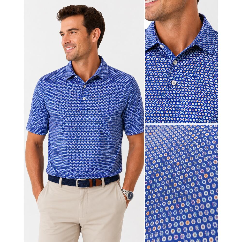 Peter Millar Summer Comfort Billard Balls Polo Size XL 🏌️‍♂️🎱💙 - Picture 2 of 3